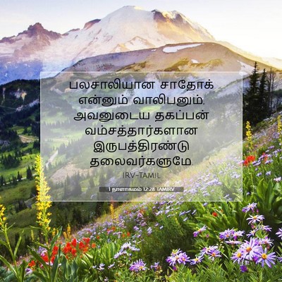 Picture 07 - 1 நாளாகமம் 12:28 TAMIRV - பலசாலியான சாதோக் - Bible Verse Picture
