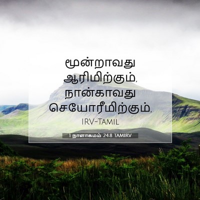 Picture 07 - 1 நாளாகமம் 24:8 TAMIRV - மூன்றாவது - Bible Verse Picture