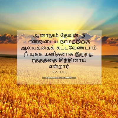 Picture 07 - 1 நாளாகமம் 28:3 TAMIRV - ஆனாலும் தேவன்: நீ - Bible Verse Picture