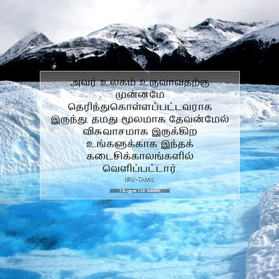 Picture 07 - 1 பேதுரு 1:20 TAMIRV - அவர் உலகம் - Bible Verse Picture