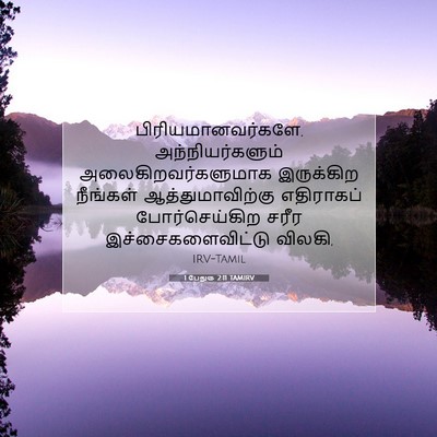 Picture 07 - 1 பேதுரு 2:11 TAMIRV - பிரியமானவர்களே, - Bible Verse Picture
