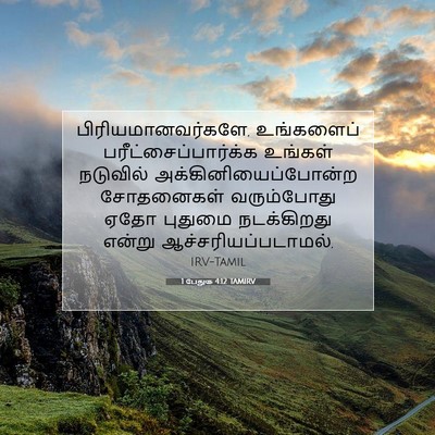 Picture 07 - 1 பேதுரு 4:12 TAMIRV - பிரியமானவர்களே, - Bible Verse Picture