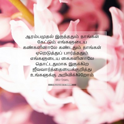 Picture 07 - 1 யோவான் 1:1 TAMIRV - ஆரம்பமுதல் - Bible Verse Picture