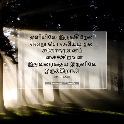 Picture 07 - 1 யோவான் 2:9 TAMIRV - ஒளியிலே - Bible Verse Picture