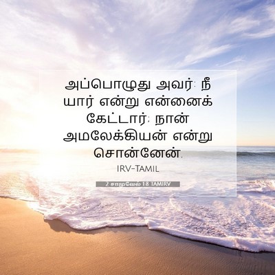 Picture 07 - 2 சாமுவேல் 1:8 TAMIRV - அப்பொழுது அவர்: நீ - Bible Verse Picture