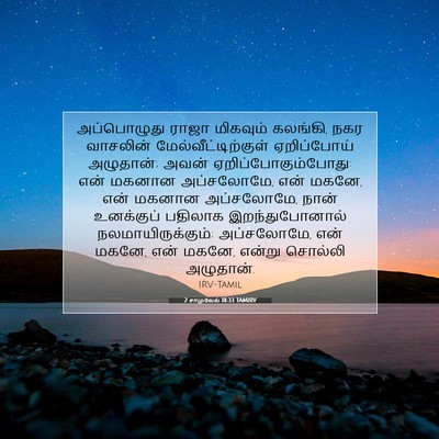 Picture 07 - 2 சாமுவேல் 18:33 TAMIRV - அப்பொழுது ராஜா - Bible Verse Picture