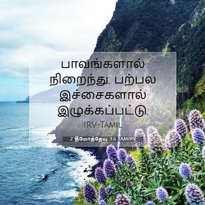 Picture 07 - 2 தீமோத்தேயு 3:6 TAMIRV - பாவங்களால் - Bible Verse Picture