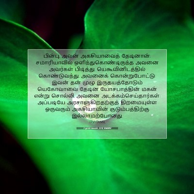 Picture 07 - 2 நாளாகமம் 22:9 TAMIRV - பின்பு, அவன் - Bible Verse Picture