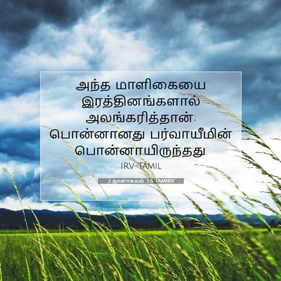 Picture 07 - 2 நாளாகமம் 3:6 TAMIRV - அந்த மாளிகையை - Bible Verse Picture