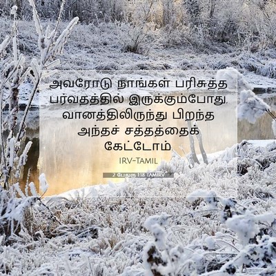 Picture 07 - 2 பேதுரு 1:18 TAMIRV - அவரோடு நாங்கள் - Bible Verse Picture