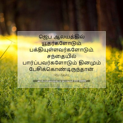 Picture 07 - அப்போஸ்தலருடைய நடபடிகள் 17:17 TAMIRV - ஜெப ஆலயத்தில் - Bible Verse Picture