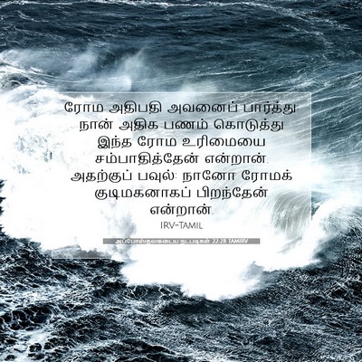 Picture 07 - அப்போஸ்தலருடைய நடபடிகள் 22:28 TAMIRV - ரோம அதிபதி அவனைப் - Bible Verse Picture