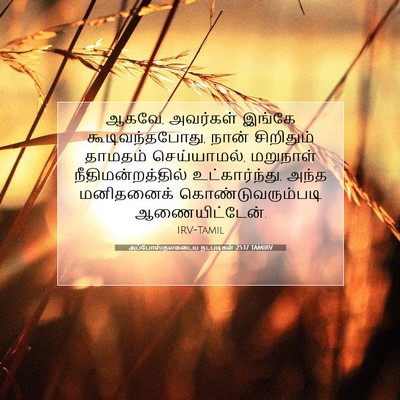 Picture 07 - அப்போஸ்தலருடைய நடபடிகள் 25:17 TAMIRV - ஆகவே, அவர்கள் - Bible Verse Picture