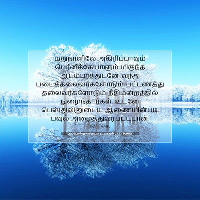 Picture 07 - அப்போஸ்தலருடைய நடபடிகள் 25:23 TAMIRV - மறுநாளிலே - Bible Verse Picture