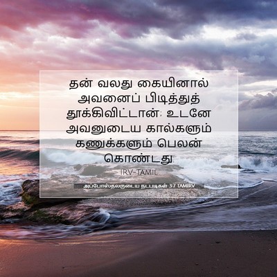 Picture 07 - அப்போஸ்தலருடைய நடபடிகள் 3:7 TAMIRV - தன் வலது கையினால் - Bible Verse Picture