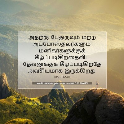 Picture 07 - அப்போஸ்தலருடைய நடபடிகள் 5:29 TAMIRV - அதற்கு பேதுருவும் - Bible Verse Picture