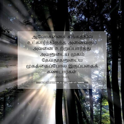 Picture 07 - அப்போஸ்தலருடைய நடபடிகள் 6:15 TAMIRV - ஆலோசனைச் - Bible Verse Picture