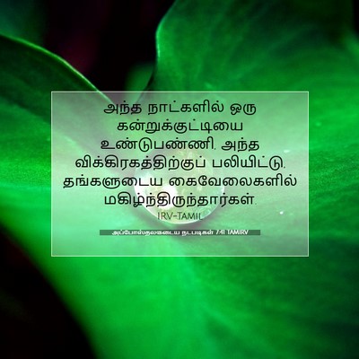 Picture 07 - அப்போஸ்தலருடைய நடபடிகள் 7:41 TAMIRV - அந்த நாட்களில் - Bible Verse Picture