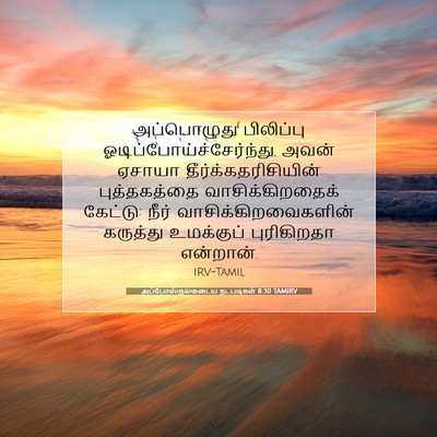Picture 07 - அப்போஸ்தலருடைய நடபடிகள் 8:30 TAMIRV - அப்பொழுது - Bible Verse Picture