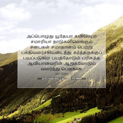 Picture 07 - அப்போஸ்தலருடைய நடபடிகள் 9:31 TAMIRV - அப்பொழுது யூதேயா - Bible Verse Picture