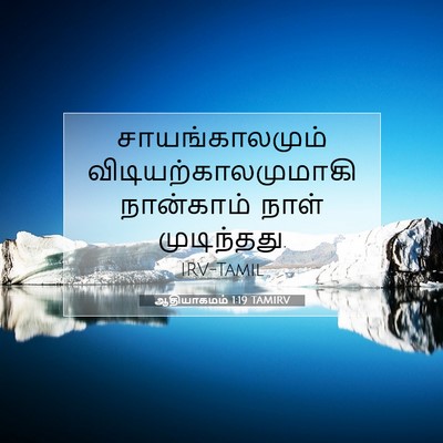 Picture 07 - ஆதியாகமம் 1:19 TAMIRV - சாயங்காலமும் - Bible Verse Picture