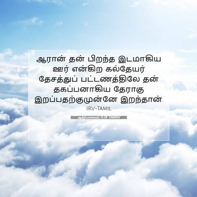 Picture 07 - ஆதியாகமம் 11:28 TAMIRV - ஆரான் தன் பிறந்த - Bible Verse Picture