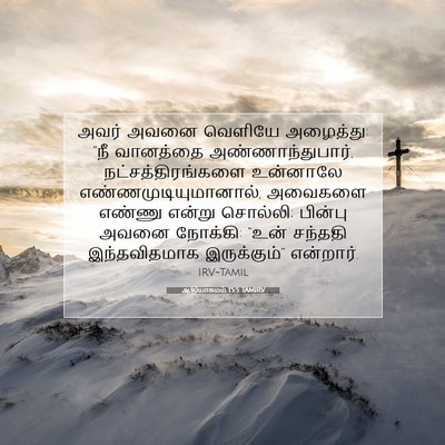 Picture 07 - ஆதியாகமம் 15:5 TAMIRV - அவர் அவனை வெளியே - Bible Verse Picture