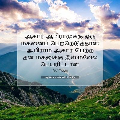 Picture 07 - ஆதியாகமம் 16:15 TAMIRV - ஆகார் ஆபிராமுக்கு - Bible Verse Picture