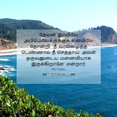 Picture 07 - ஆதியாகமம் 20:3 TAMIRV - தேவன் இரவிலே - Bible Verse Picture