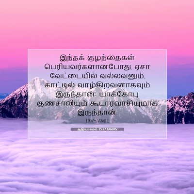 Picture 07 - ஆதியாகமம் 25:27 TAMIRV - இந்தக் குழந்தைகள் - Bible Verse Picture