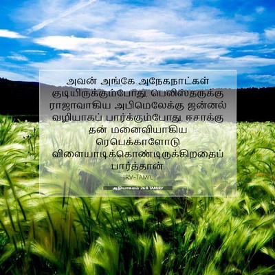 Picture 07 - ஆதியாகமம் 26:8 TAMIRV - அவன் அங்கே - Bible Verse Picture
