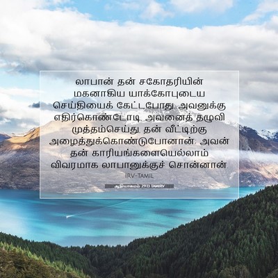 Picture 07 - ஆதியாகமம் 29:13 TAMIRV - லாபான் தன் - Bible Verse Picture