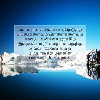 Picture 07 - ஆதியாகமம் 33:5 TAMIRV - அவன் தன் கண்களை - Bible Verse Picture