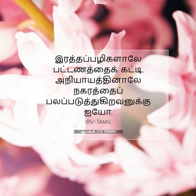 Picture 07 - ஆபகூக் 2:12 TAMIRV - இரத்தப்பழிகளாலே - Bible Verse Picture