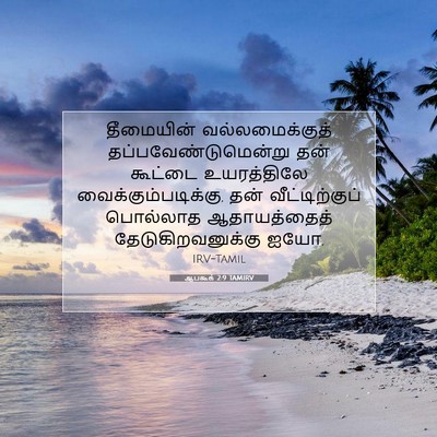 Picture 07 - ஆபகூக் 2:9 TAMIRV - தீமையின் - Bible Verse Picture
