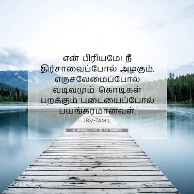 Picture 07 - உன்னதப்பாட்டு 6:4 TAMIRV - என் பிரியமே! நீ - Bible Verse Picture