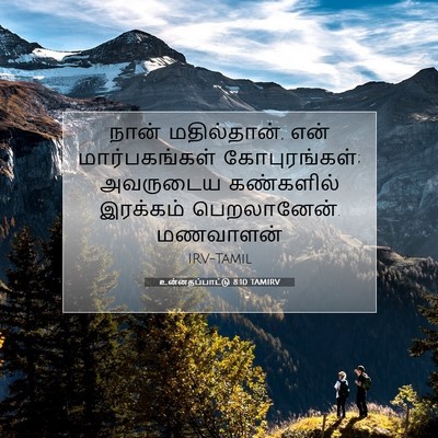 Picture 07 - உன்னதப்பாட்டு 8:10 TAMIRV - நான் மதில்தான், - Bible Verse Picture