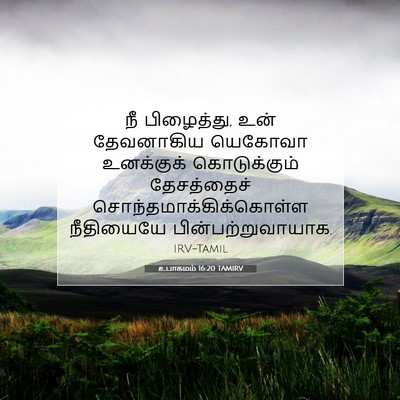 Picture 07 - உபாகமம் 16:20 TAMIRV - நீ பிழைத்து, உன் - Bible Verse Picture