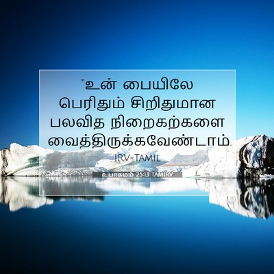 Picture 07 - உபாகமம் 25:13 TAMIRV - “உன் பையிலே - Bible Verse Picture