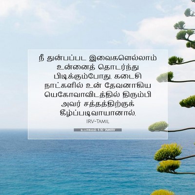 Picture 07 - உபாகமம் 4:30 TAMIRV - நீ துன்பப்பட - Bible Verse Picture