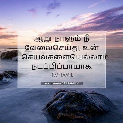Picture 07 - உபாகமம் 5:13 TAMIRV - ஆறு நாளும் நீ - Bible Verse Picture