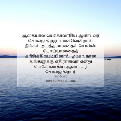 Picture 07 - எசேக்கியேல் 13:8 TAMIRV - ஆகையால் யெகோவாகிய - Bible Verse Picture