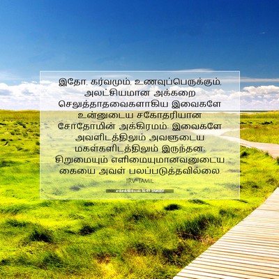 Picture 07 - எசேக்கியேல் 16:49 TAMIRV - இதோ, கர்வமும், - Bible Verse Picture