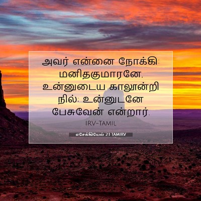 Picture 07 - எசேக்கியேல் 2:1 TAMIRV - அவர் என்னை நோக்கி: - Bible Verse Picture