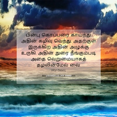 Picture 07 - எசேக்கியேல் 24:11 TAMIRV - பின்பு கொப்பரை - Bible Verse Picture