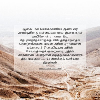 Picture 07 - எசேக்கியேல் 29:19 TAMIRV - ஆகையால் யெகோவாகிய - Bible Verse Picture