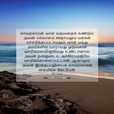 Picture 07 - எசேக்கியேல் 33:6 TAMIRV - காவற்காரன் வாள் - Bible Verse Picture