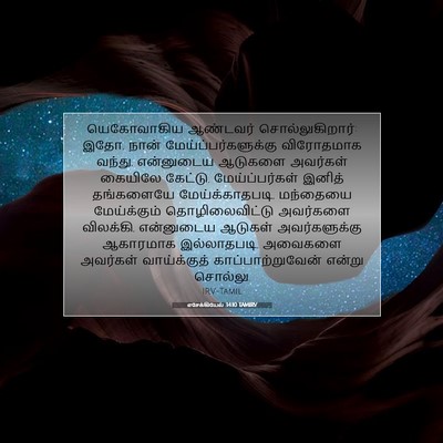 Picture 07 - எசேக்கியேல் 34:10 TAMIRV - யெகோவாகிய ஆண்டவர் - Bible Verse Picture