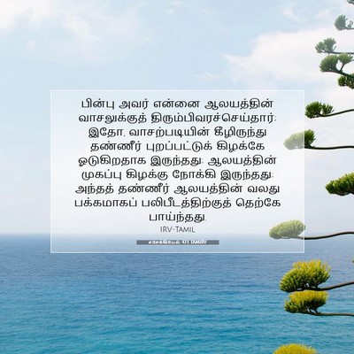 Picture 07 - எசேக்கியேல் 47:1 TAMIRV - பின்பு அவர் என்னை - Bible Verse Picture