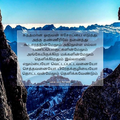 Picture 07 - எண்ணாகமம் 19:18 TAMIRV - சுத்தமான ஒருவன் - Bible Verse Picture